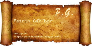 Petrin Gábor névjegykártya
