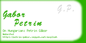 gabor petrin business card